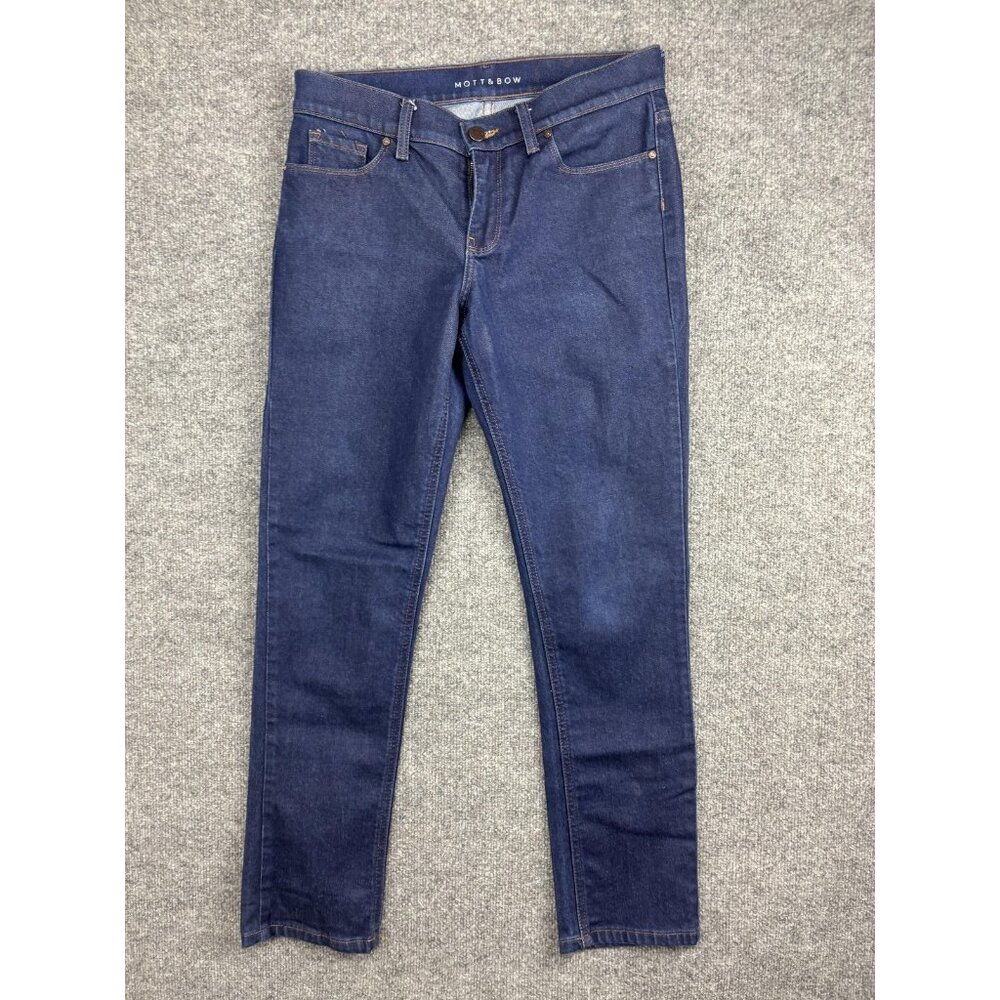 Mott & Bow Jeans Womens 26x30 Blue Boyfriend Slim Stretch Denim Mid Rise Pants‎